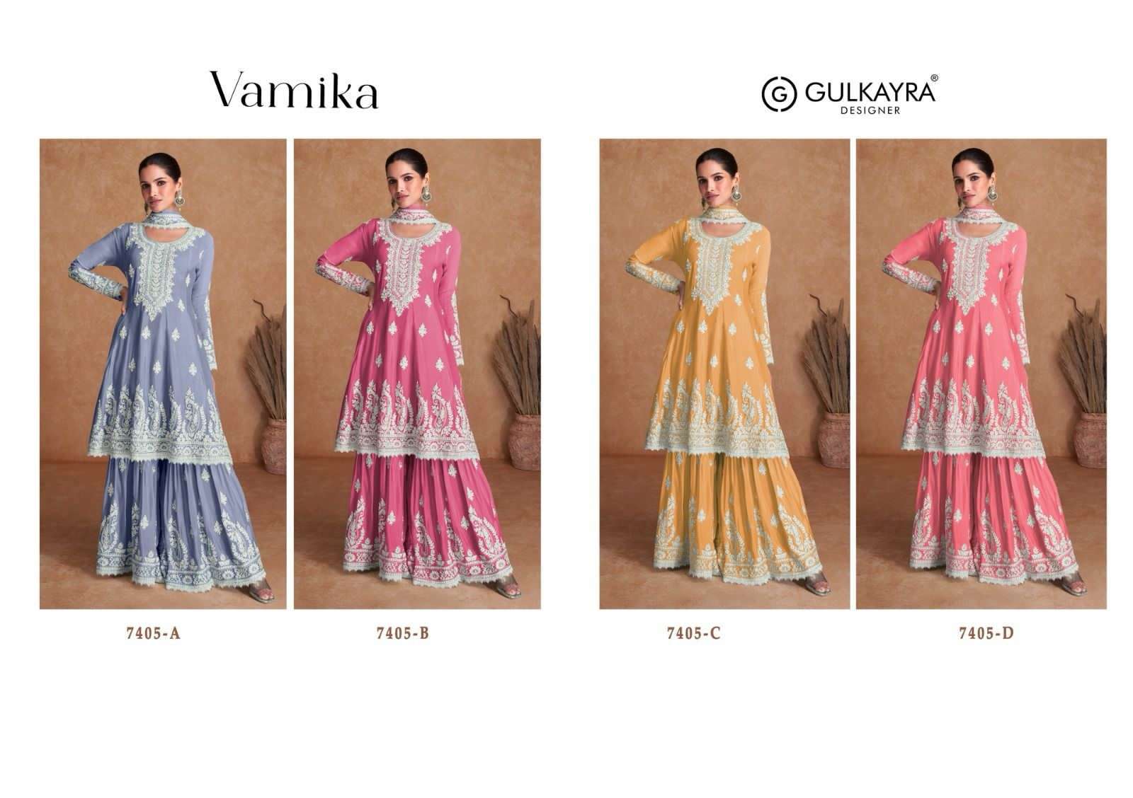 gulkayra designer vamika 7405 colour series designer sharara salwar kameez at wholesaler price india gujarat