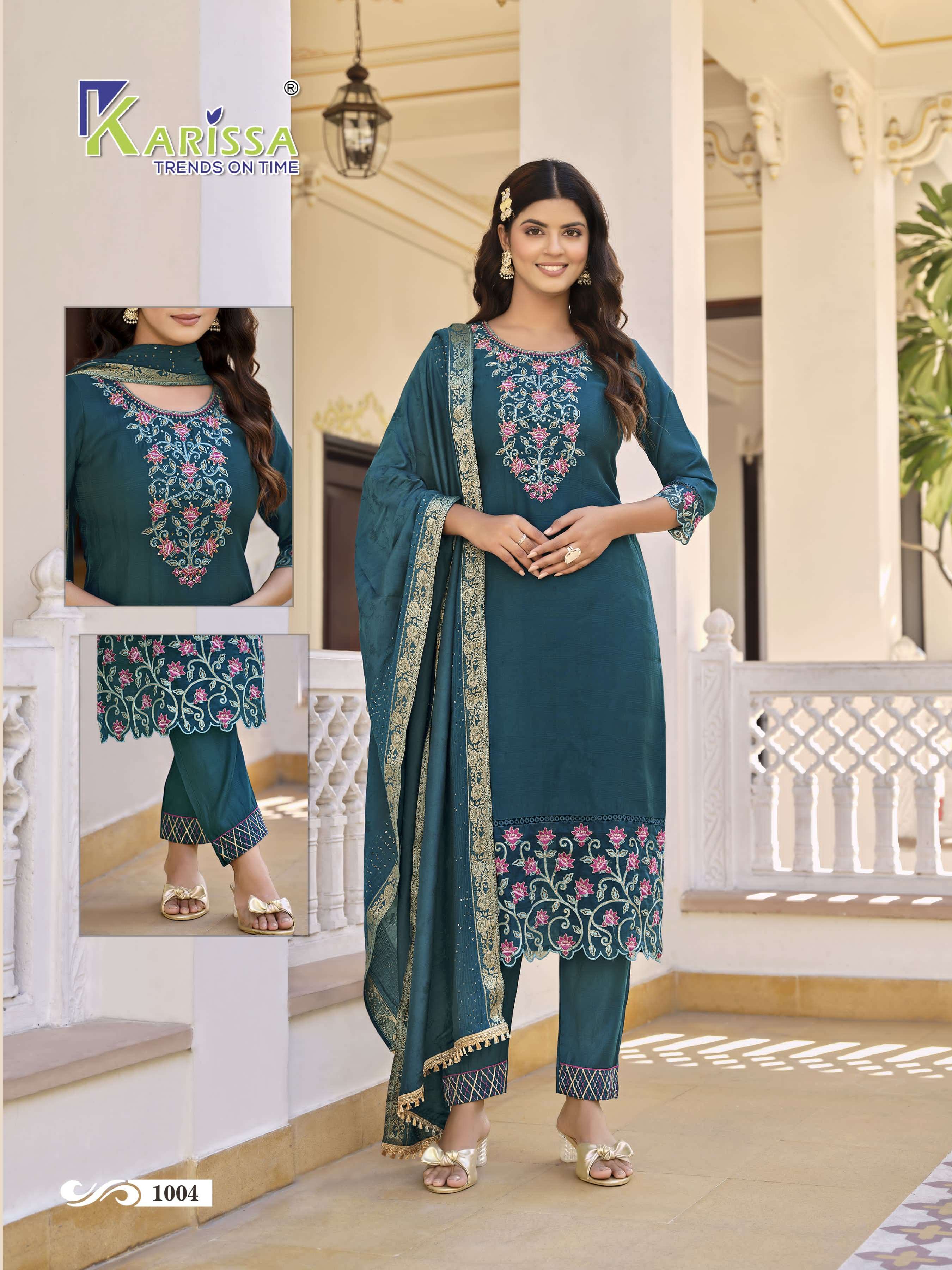karissa trends afreen 1001-1004 series latest designer kurti set wholesaler india gujarat
