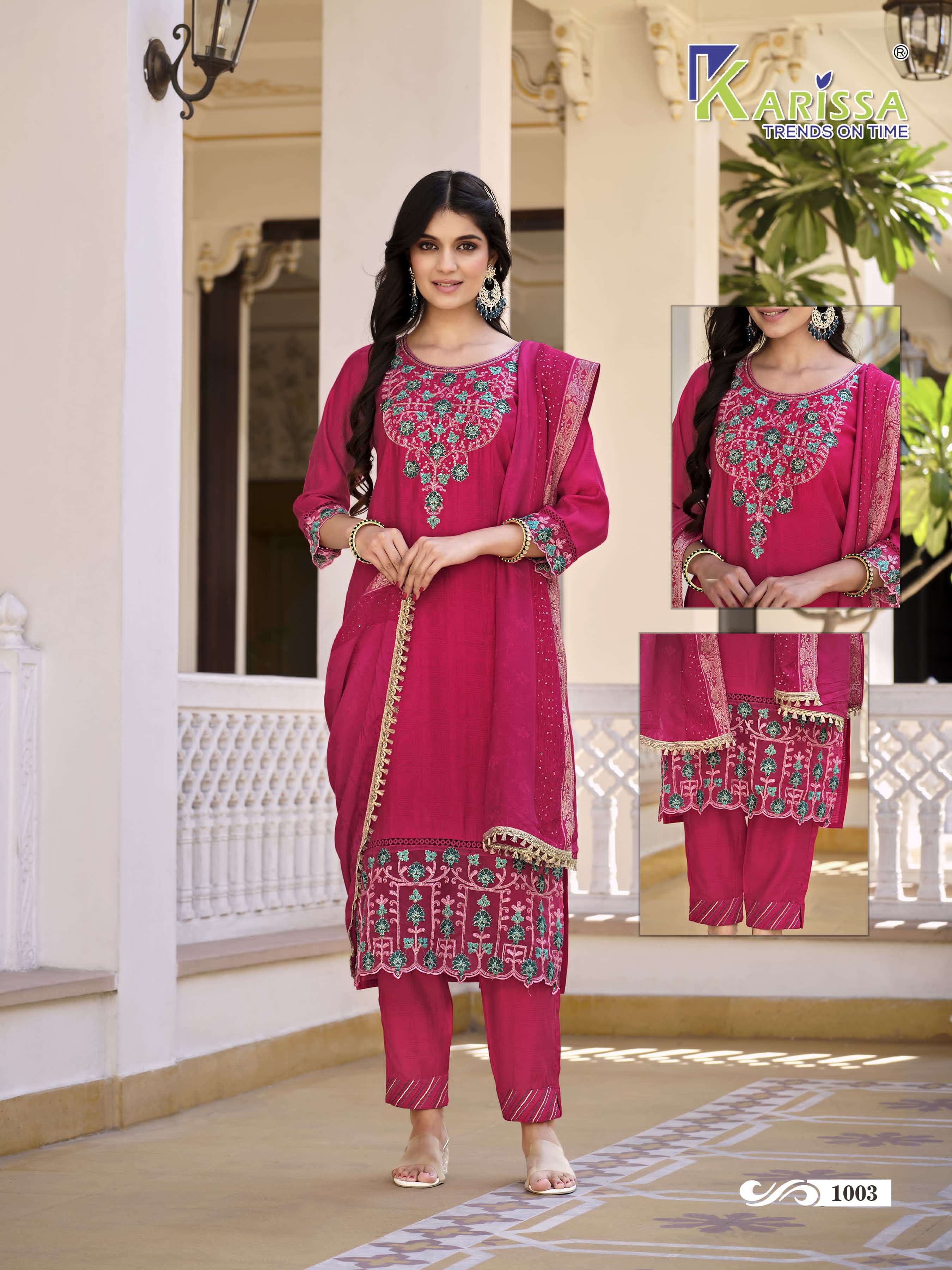 karissa trends afreen 1001-1004 series latest designer kurti set wholesaler india gujarat
