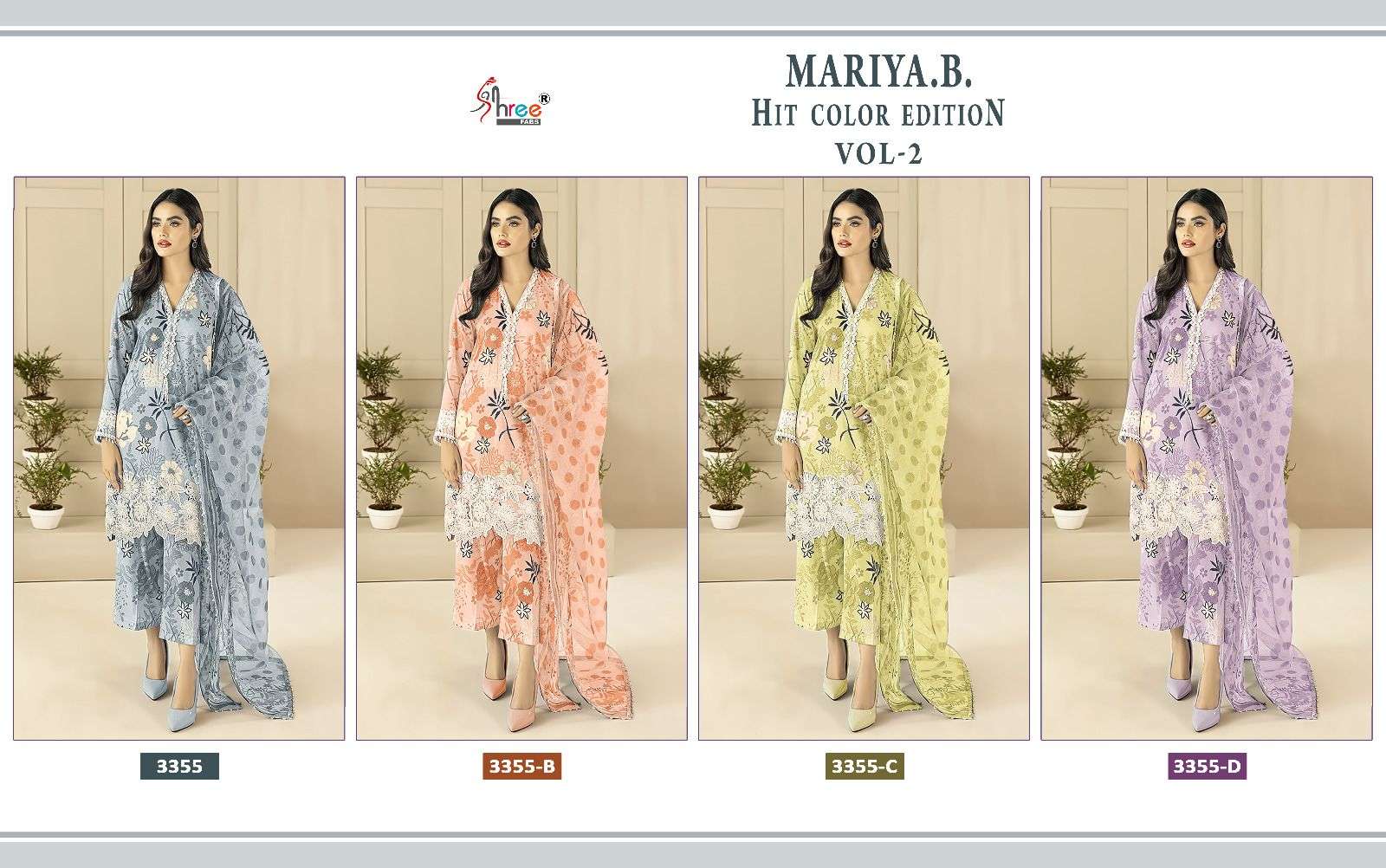 maria b 3355 colour series designer festive wear pakistani suit wholesaler surat gujarat
