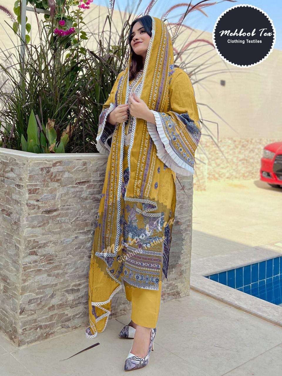 mehboob tex 1166 colour series designer wedding wear pakistani cotton suit at wholesaler price surat india gujarat