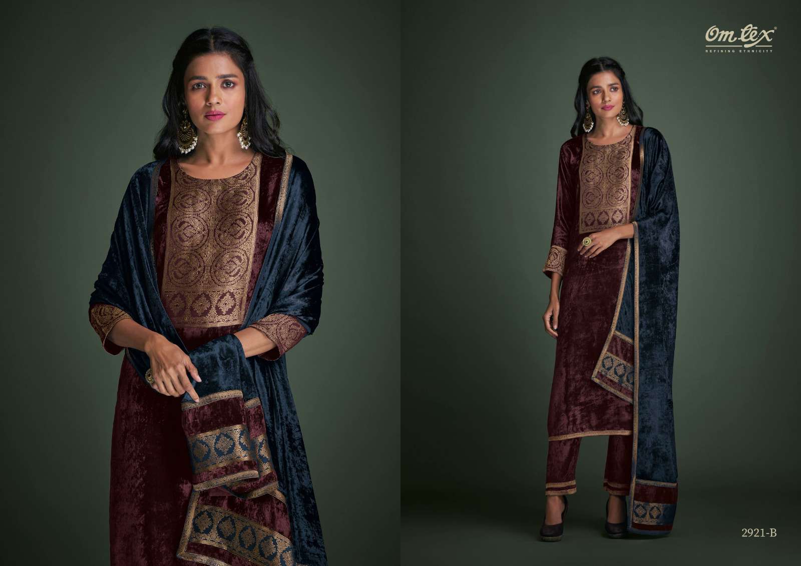 om tex ketki 2921 colour series latest designer wedding wear muslin salwar kameez wholesale price surat