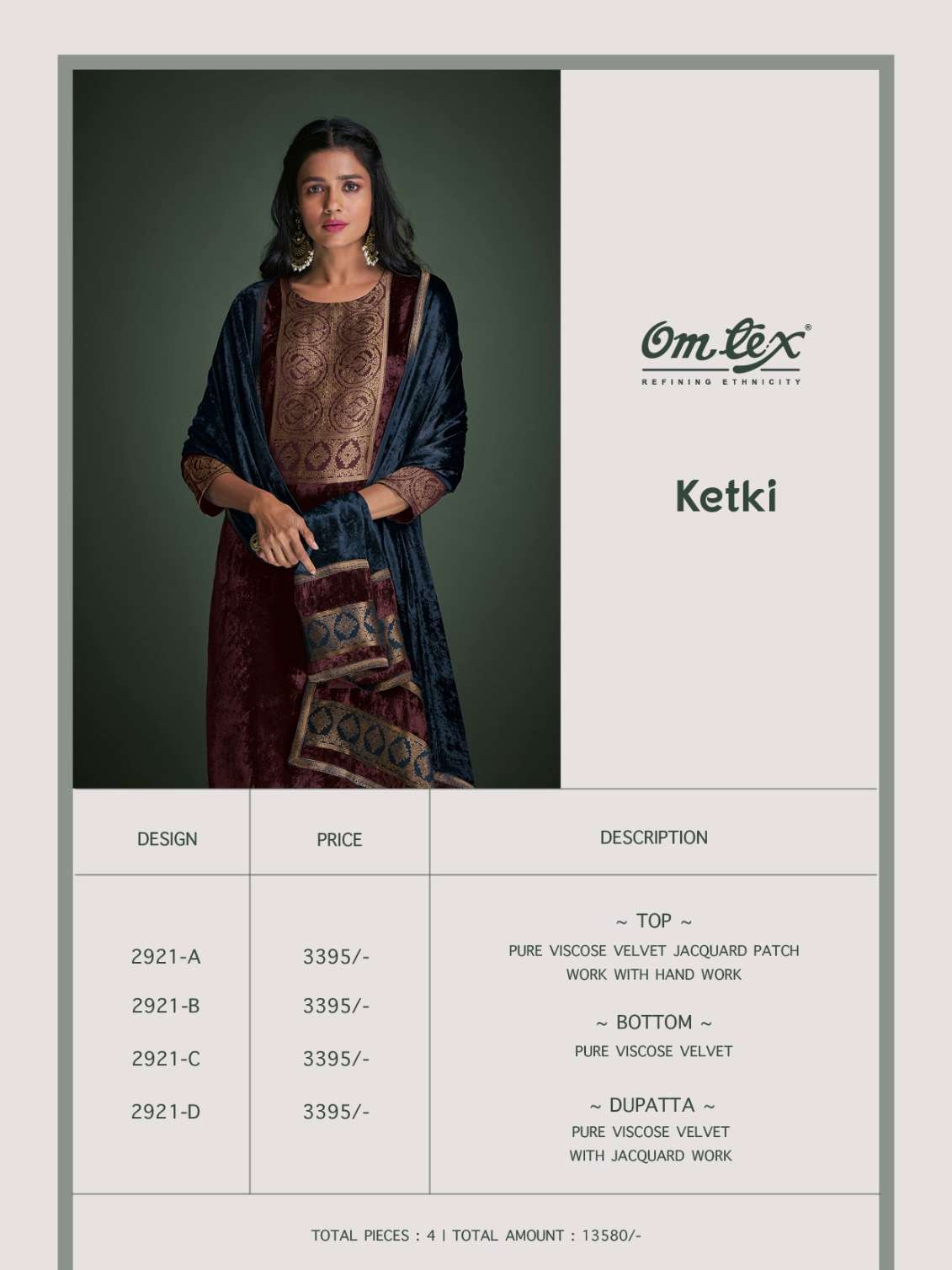 om tex ketki 2921 colour series latest designer wedding wear muslin salwar kameez wholesale price surat