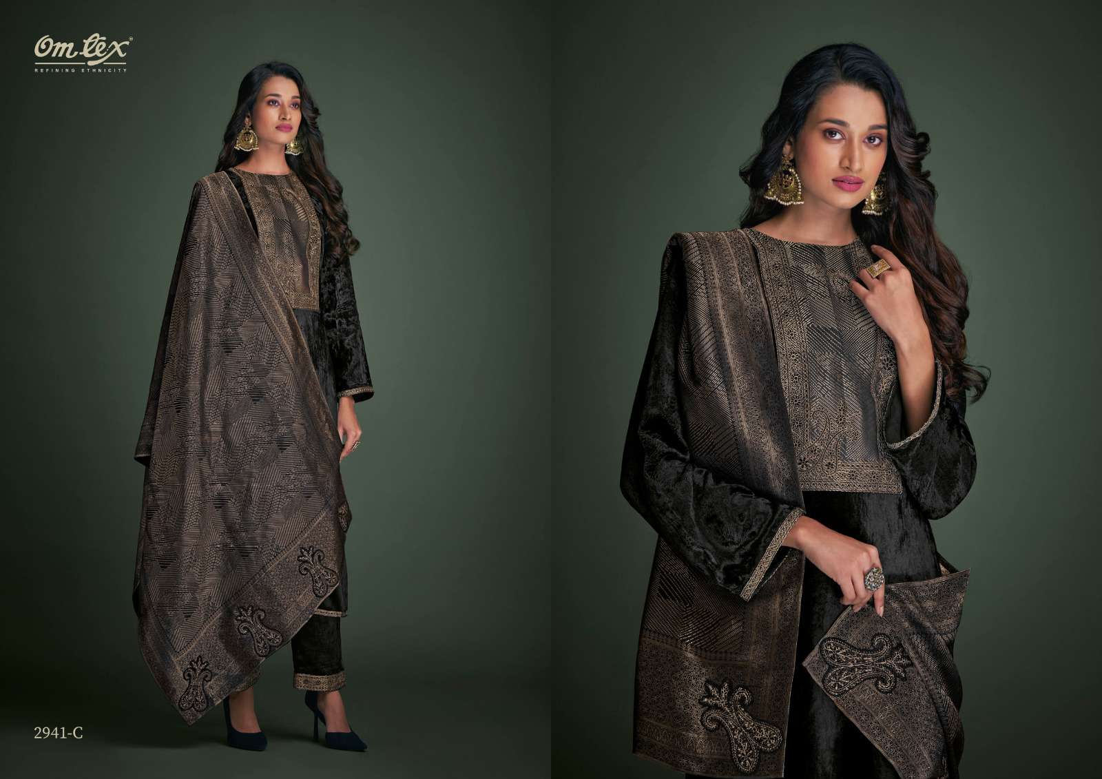 omtex aamodini 2941 colour series designer fancy pakistani suit wholesaler surat gujarat