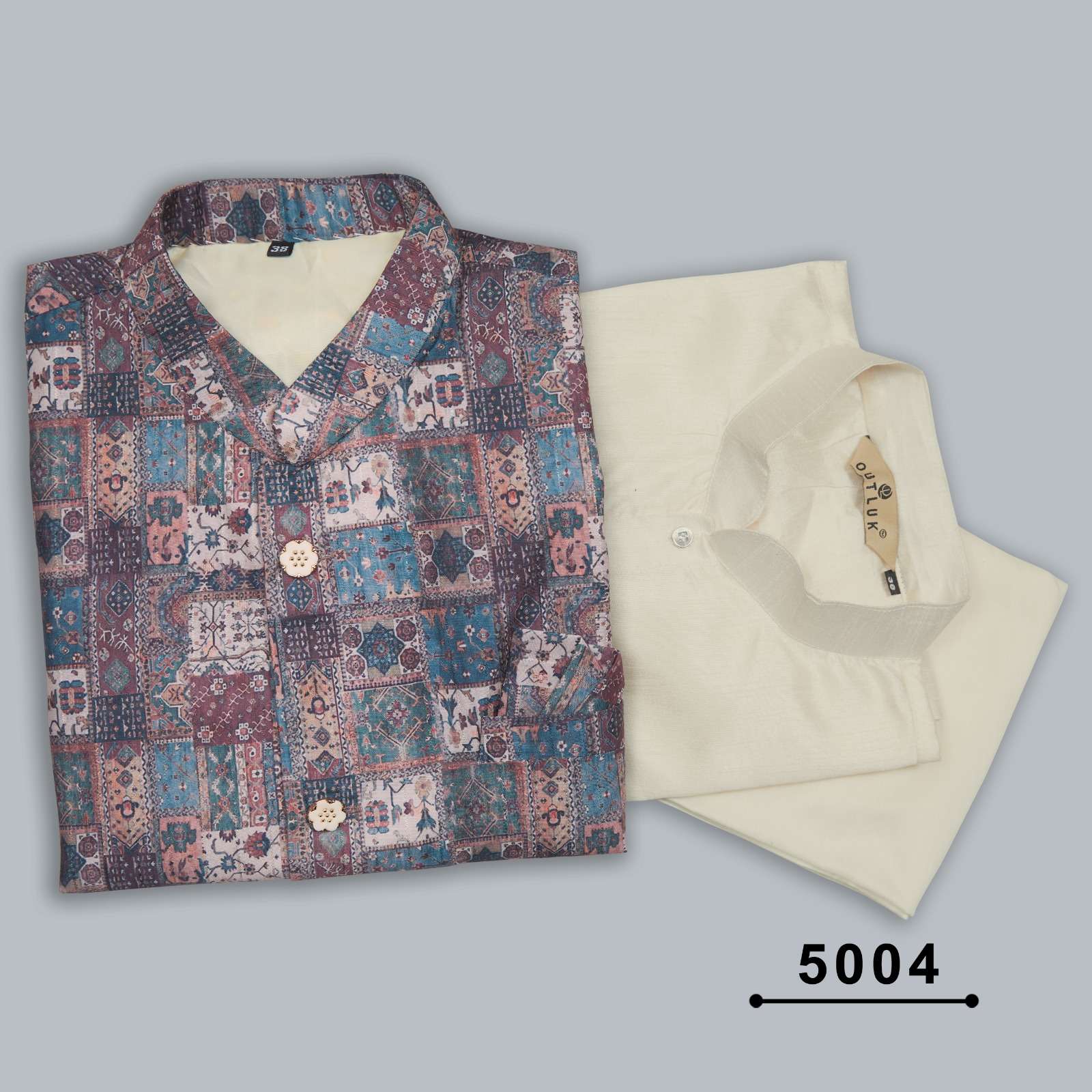 outluk wedding collection vol-5 5001-5006 series cotton work mens kurta with pajama set collection at wholesale price