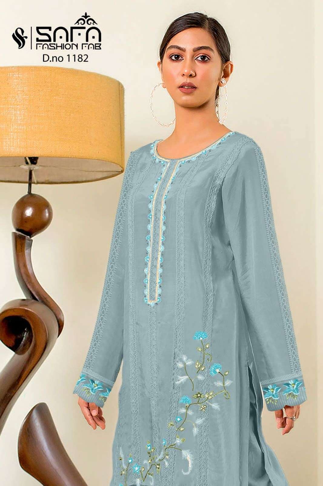 safa 1182 colour fully stitched pakistani suit with embroidery work wholesaler surat gujarat