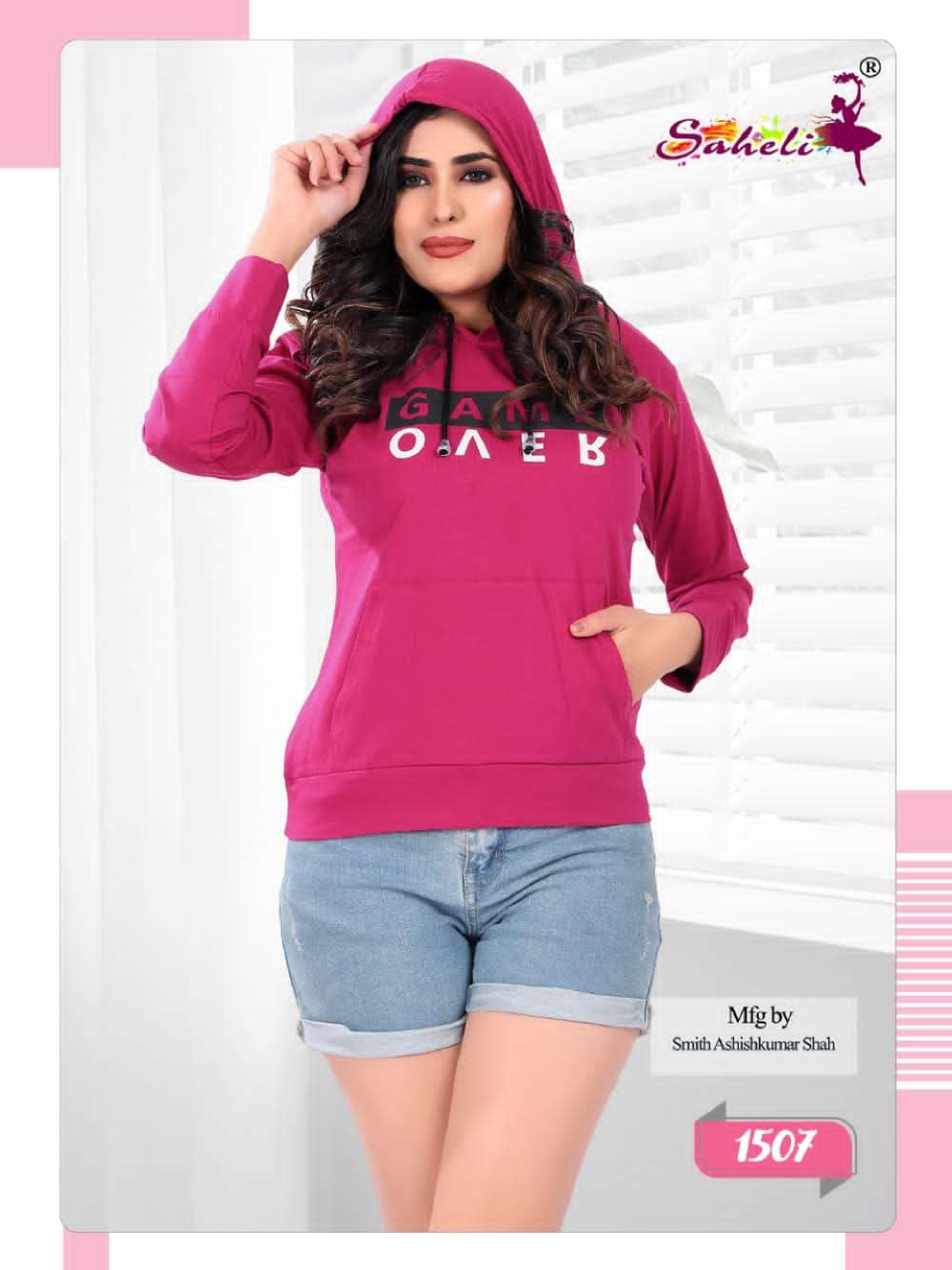 saheli launch 1507 colours hosiery hoodie winter collection wholesale at pratham fashion