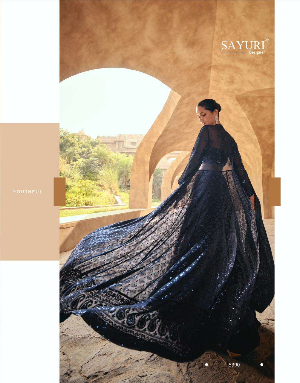 sayuri designer jewel 5388-5390 series latest designer wedding lehenga wholesaler surat gujarat