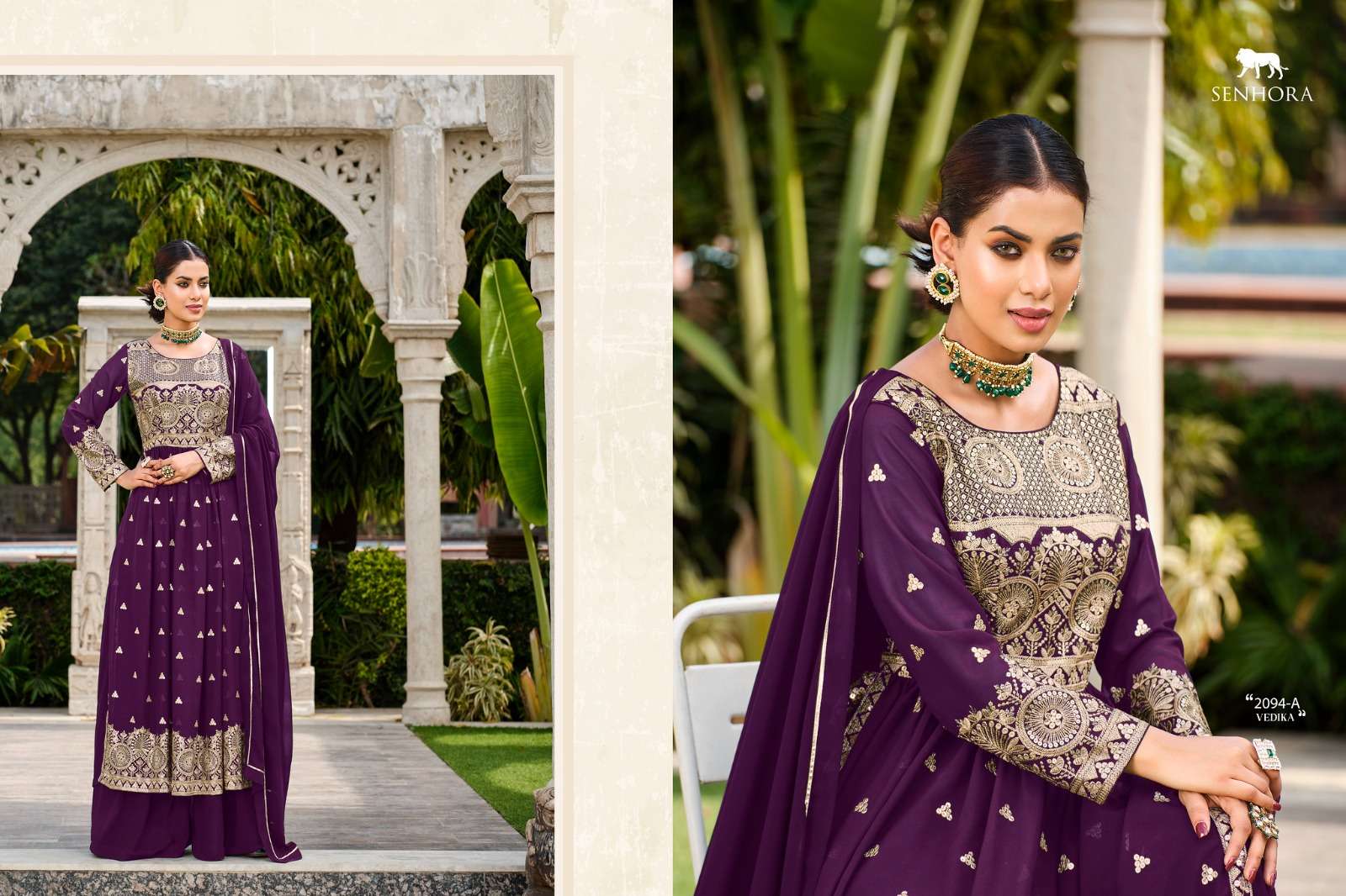 senhora vedika 2094-2095 colour series designer readymade wedding salwar kameez wholesaler india gujarat