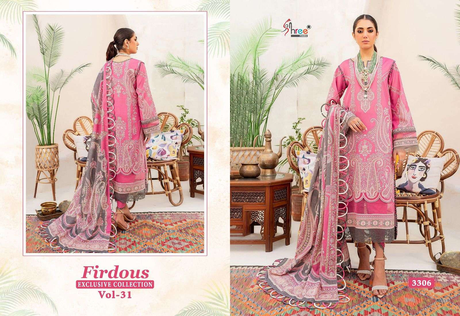 shree fab firdous exclusive vol-31 3306-3313 series designer pakistani salwar kameez wholesaler surat gujarat
