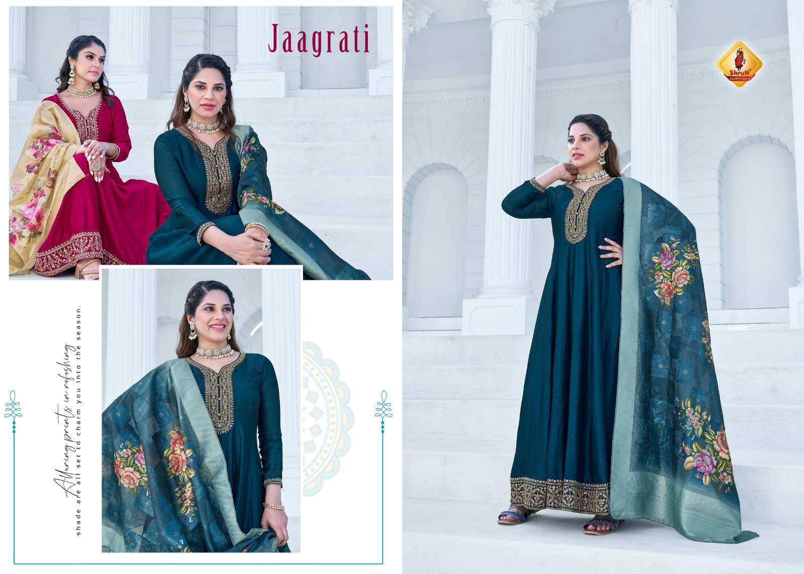 shruti ghunghat series designer fancy partywear salwar kameez set wholesaler surat gujarat