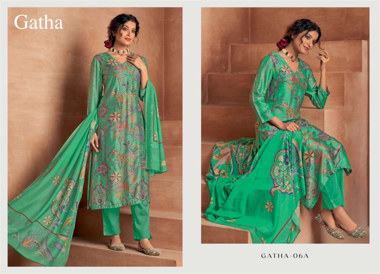 t&m gatha latest designer pakistani colourful salwar kameez at wholesale rate india surat