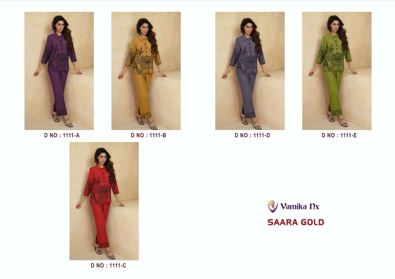 vamika sarra gold 1111 colour series designer fancy kurti set wholesaler surat gujarat