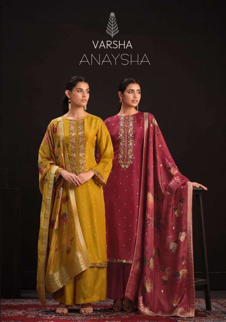 Varsha anaysha 71-74 series viscose woven embroidery work salwar suits collection wholesale rates