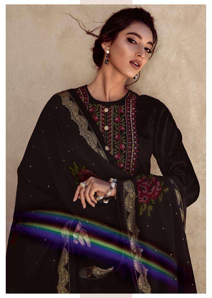 Varsha fashion cross stitch 01-02 series winter wear velver designer suits collection at wholesale price
