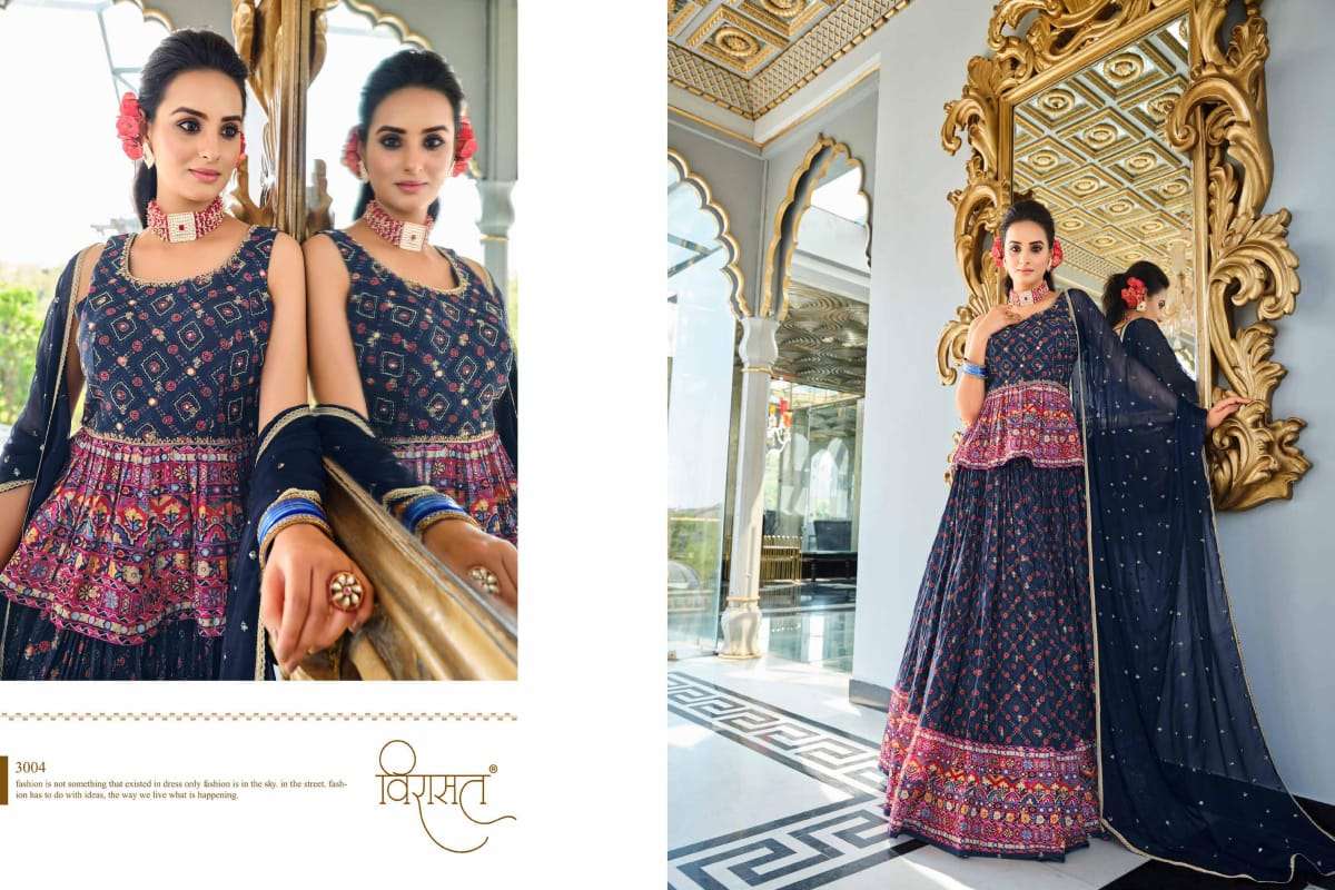 virasat ananya 3001-3004 series designer weeding wear tradtional bridal lehenga at wholesaler price surat gujarat
