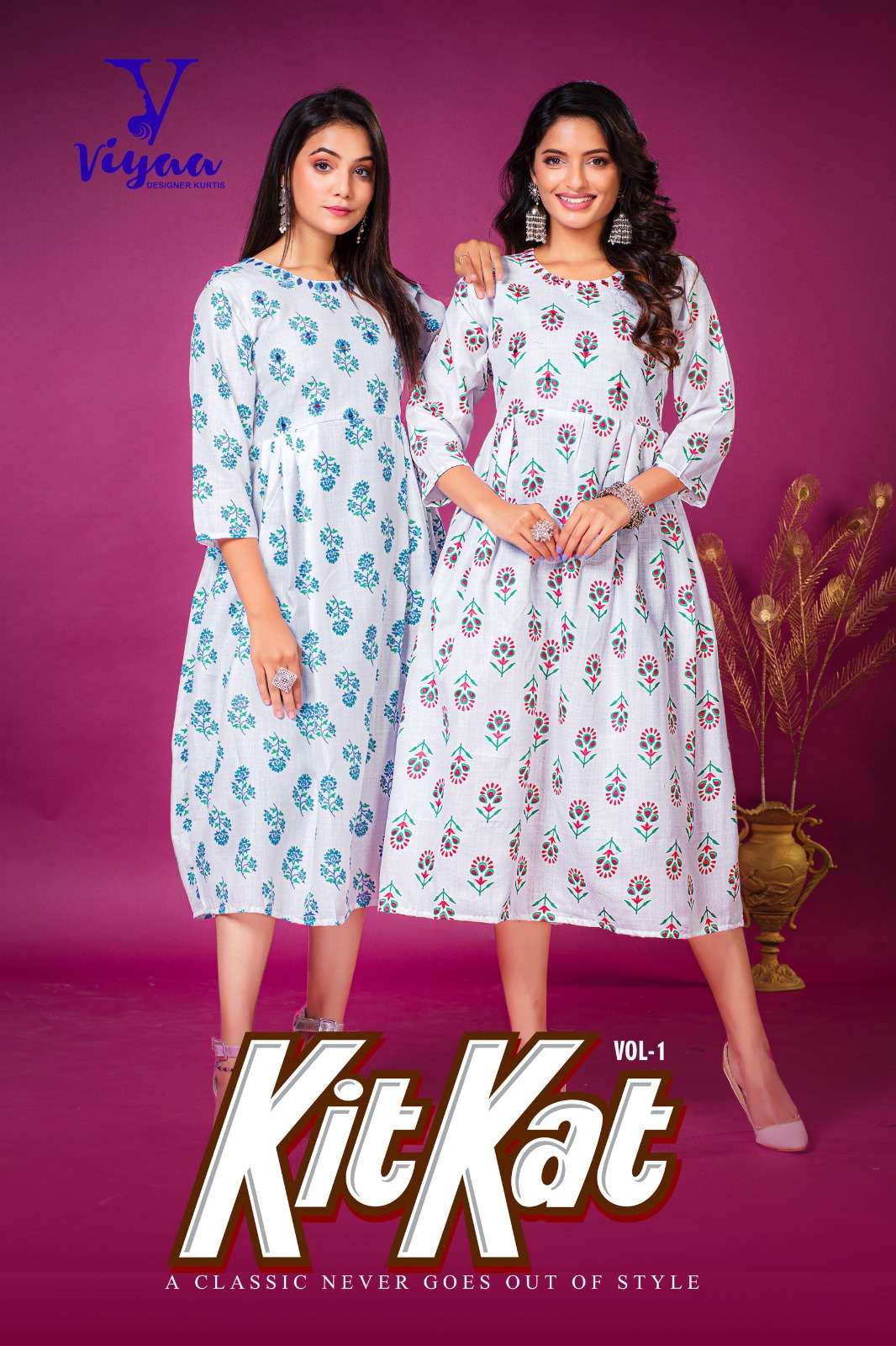 viyaa designer kit-kat 101-106 series latest designer short kurti at wholesaler rate india surat gujarat