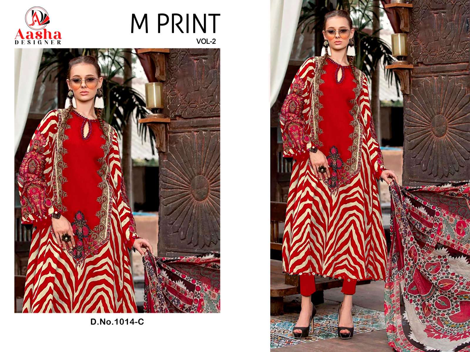 aasha designer m print vol-2 1014 colour series latest designer pakistani salwar kameez at wholesale price surat gujarat