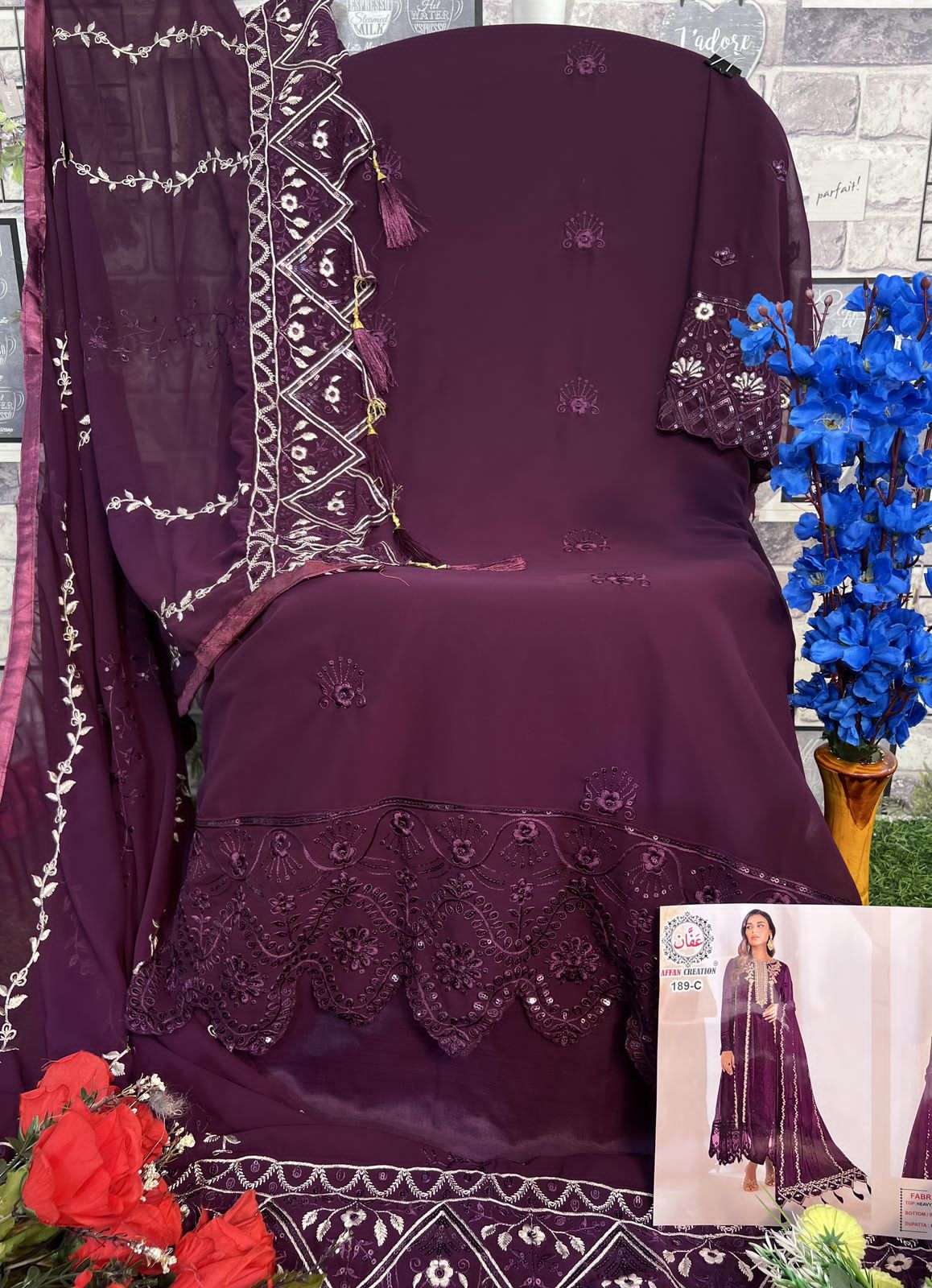 affan creation 189 colour designer pakistani salwar kameez at wholesaler price surat gujarat india