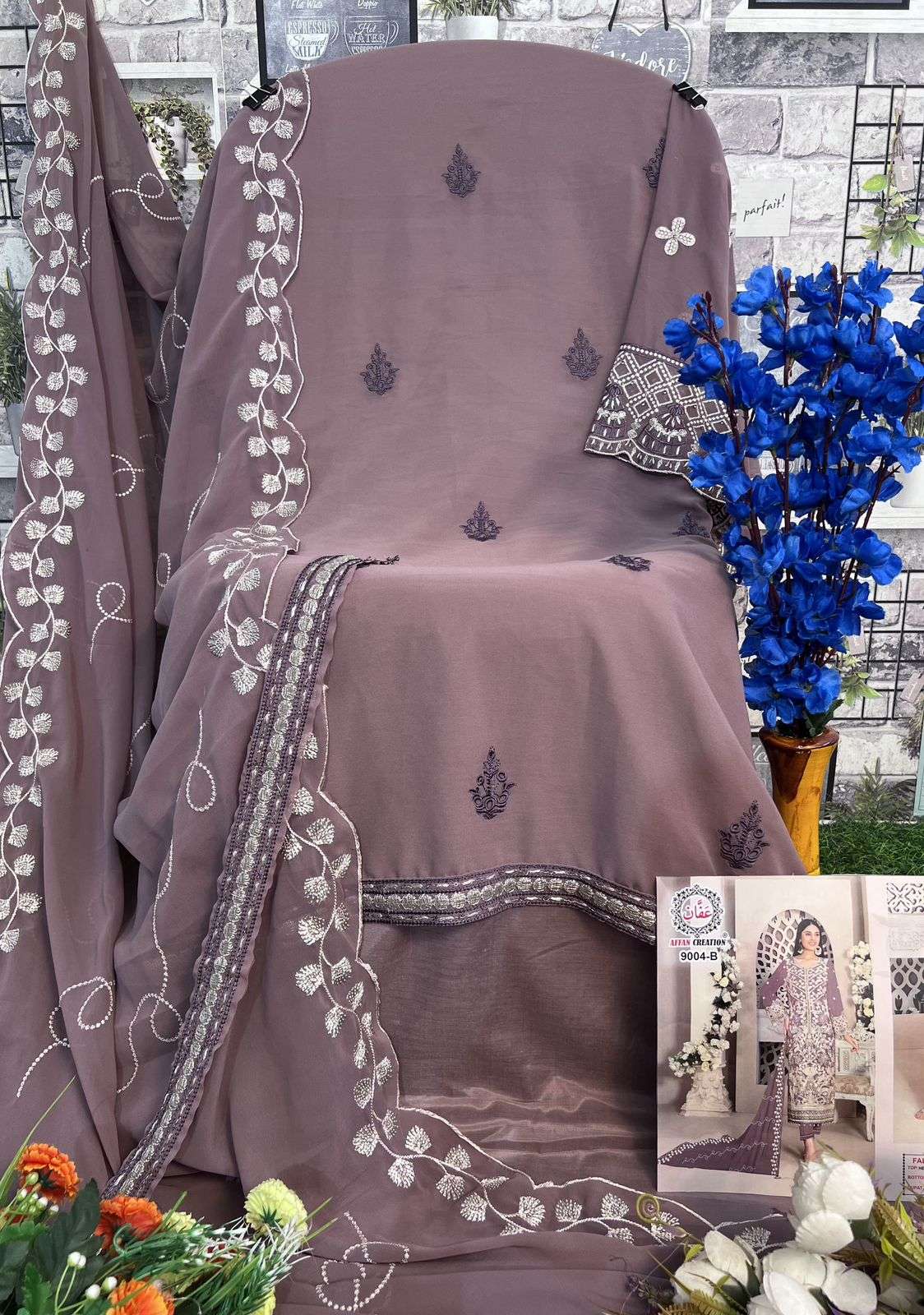 affan creation 9004 colour series designer pakistani salwar kameez wholesaler surat gujarat