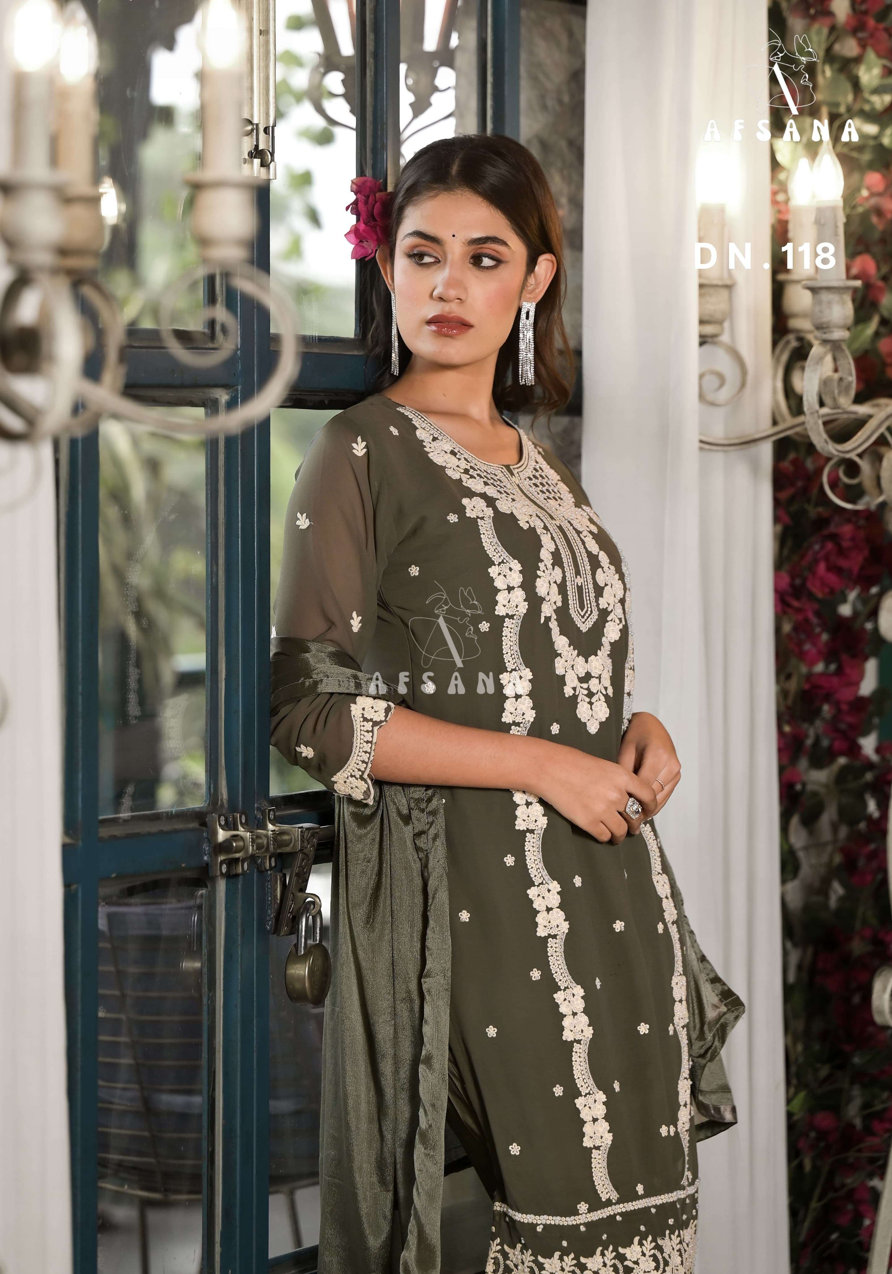 afsana 118 series georgette ready made tunic pant set wholesale dealer best price surat 