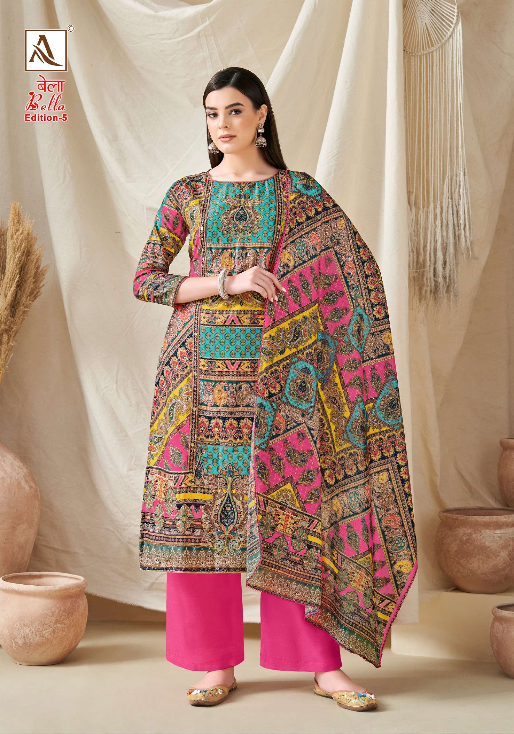 alok suit bella-5 designer pakistani salwar kameez wholesaler surat gujarat