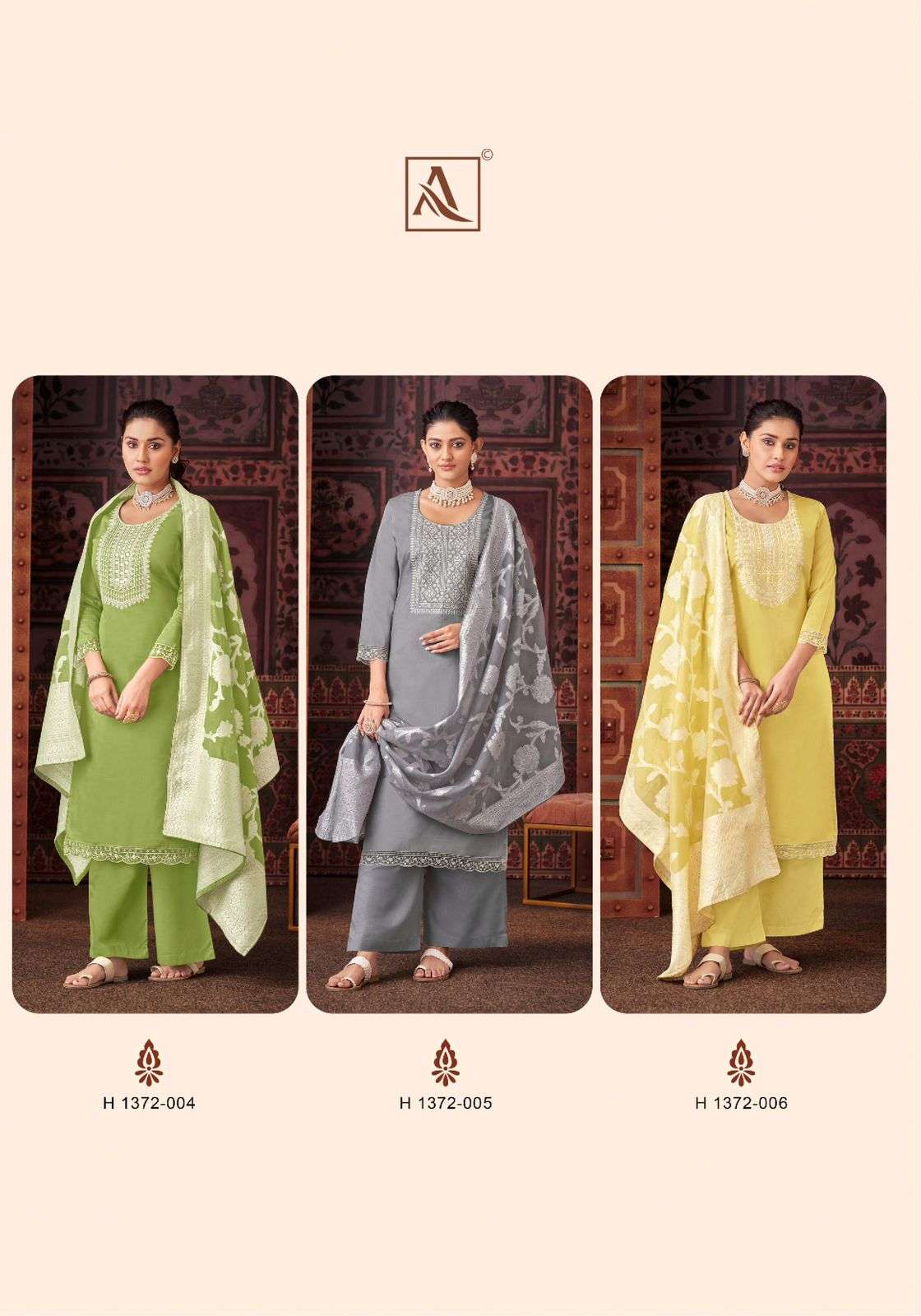 alok suit classic touch-13 designer pakistani salwar kameez wholesaler surat gujarat