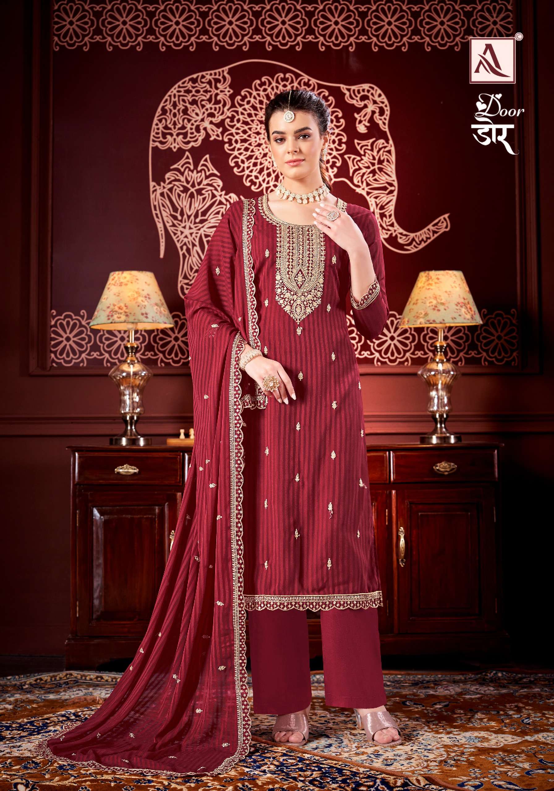 alok suits by door self weving designer salwar kameez online wholesale market surat 