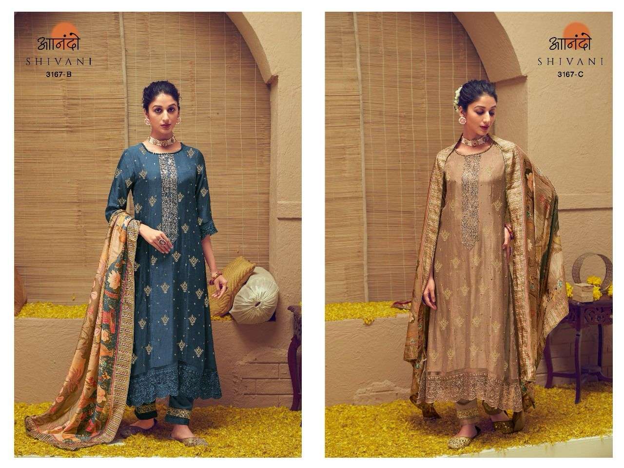 anando shivani 3167 colour series latest designer pakistani salwar kameez wholesaler surat gujarat