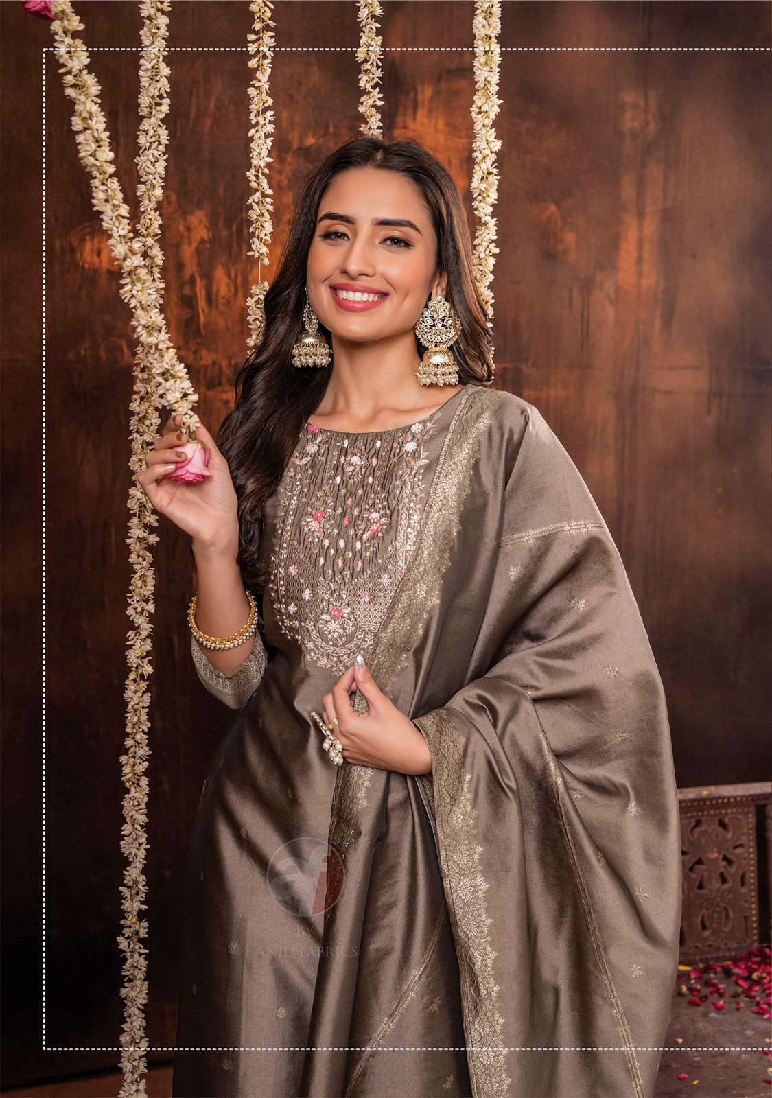 anju fabrics silk affair vol-2 3211-3216  series latest designer festive wear salwar kameez set wholesaler surat gujarat