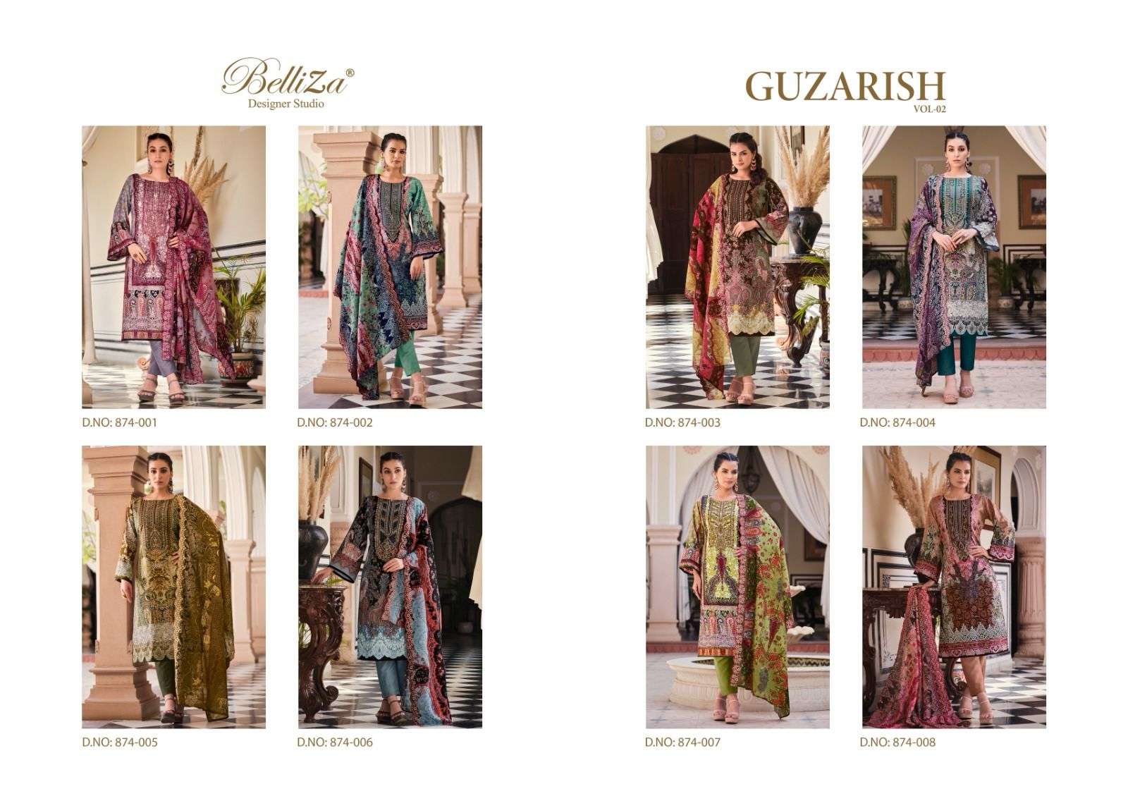 belliza designer studio guzarish vol-2 series pakistani salwar kameez wholesaler surat gujarat
