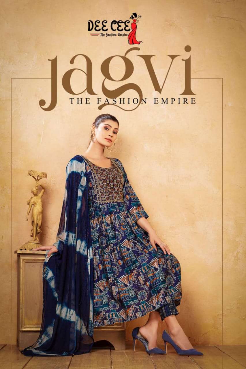deecee jagvi 101-106 series latest designer fancy kurti wholesaler surat gujarat