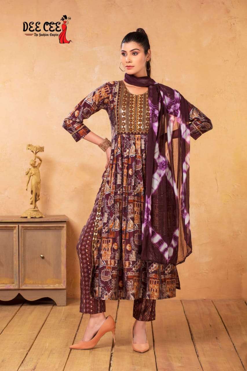 deecee jagvi 101-106 series latest designer fancy kurti wholesaler surat gujarat