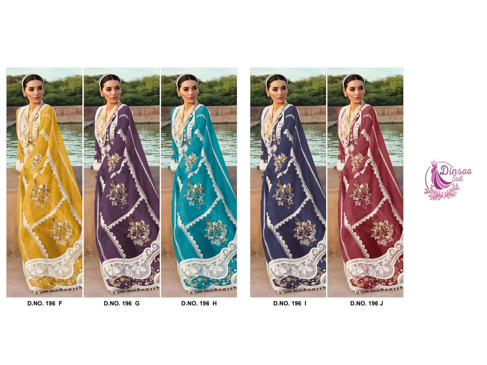dinsaa 196 colour series designer pakistani salwar kameez wholesaler surat gujarat