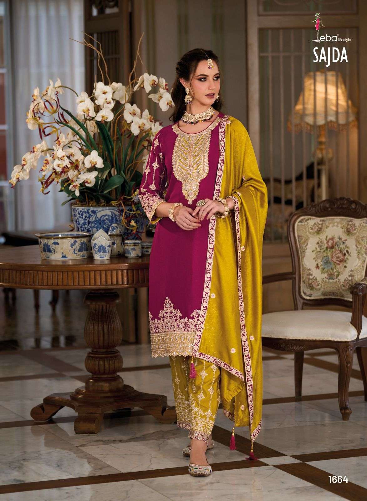 eba lifestyle sajda 1663-1664 series latest designer readymade salwar kameez wholesaler surat gujarat