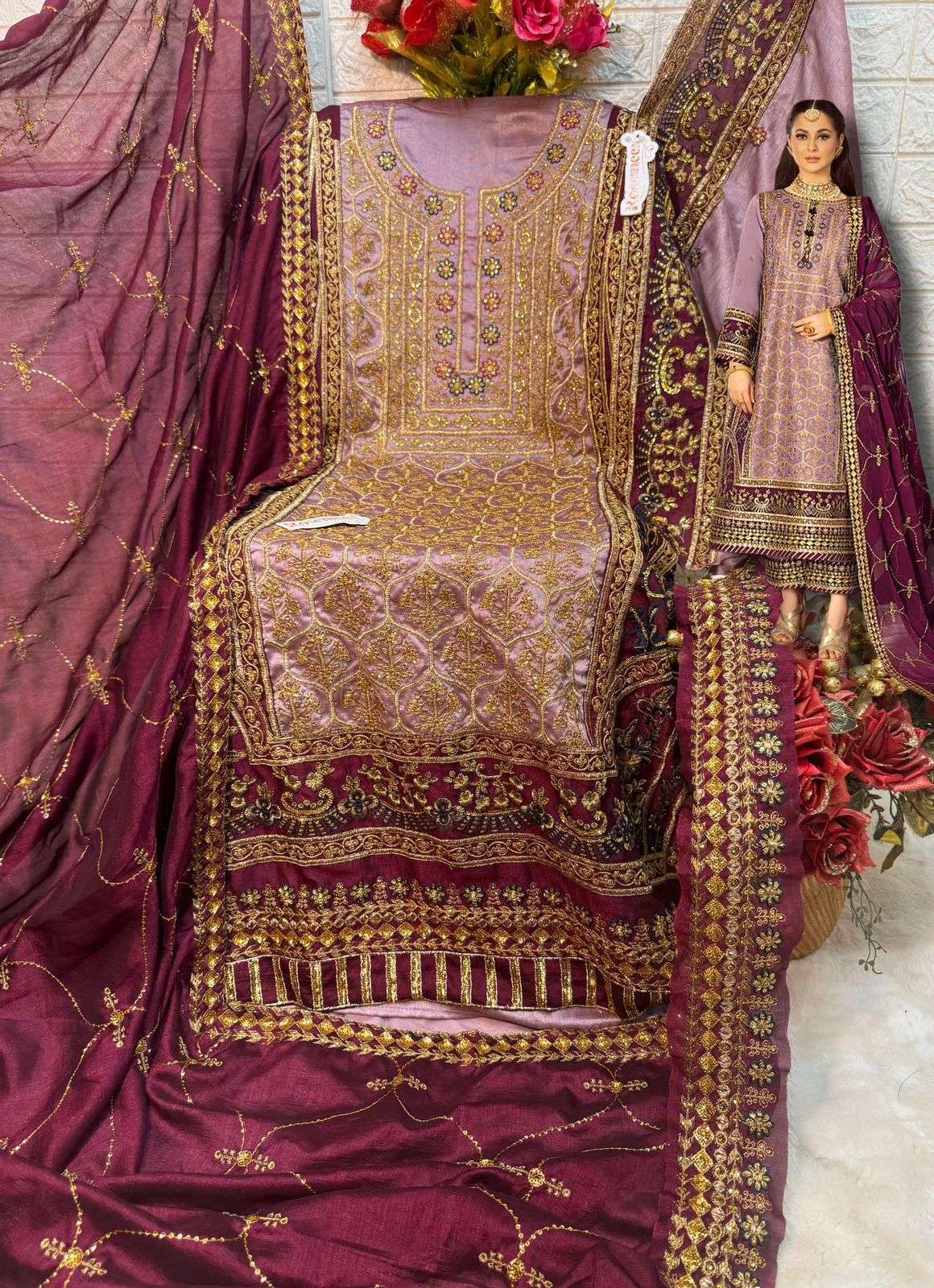 fepic 1710 colours designer chinon silk embroidred pakistani salwar kameez wholesale dealer surat 