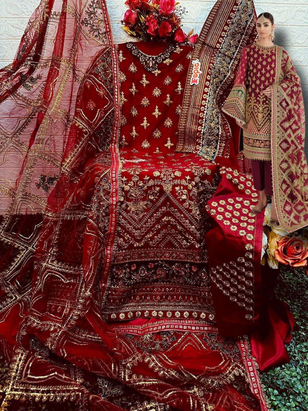 fepic rosemeen 1550 colour series designer pakistani salwar kameez wholesaler surat gujarat
