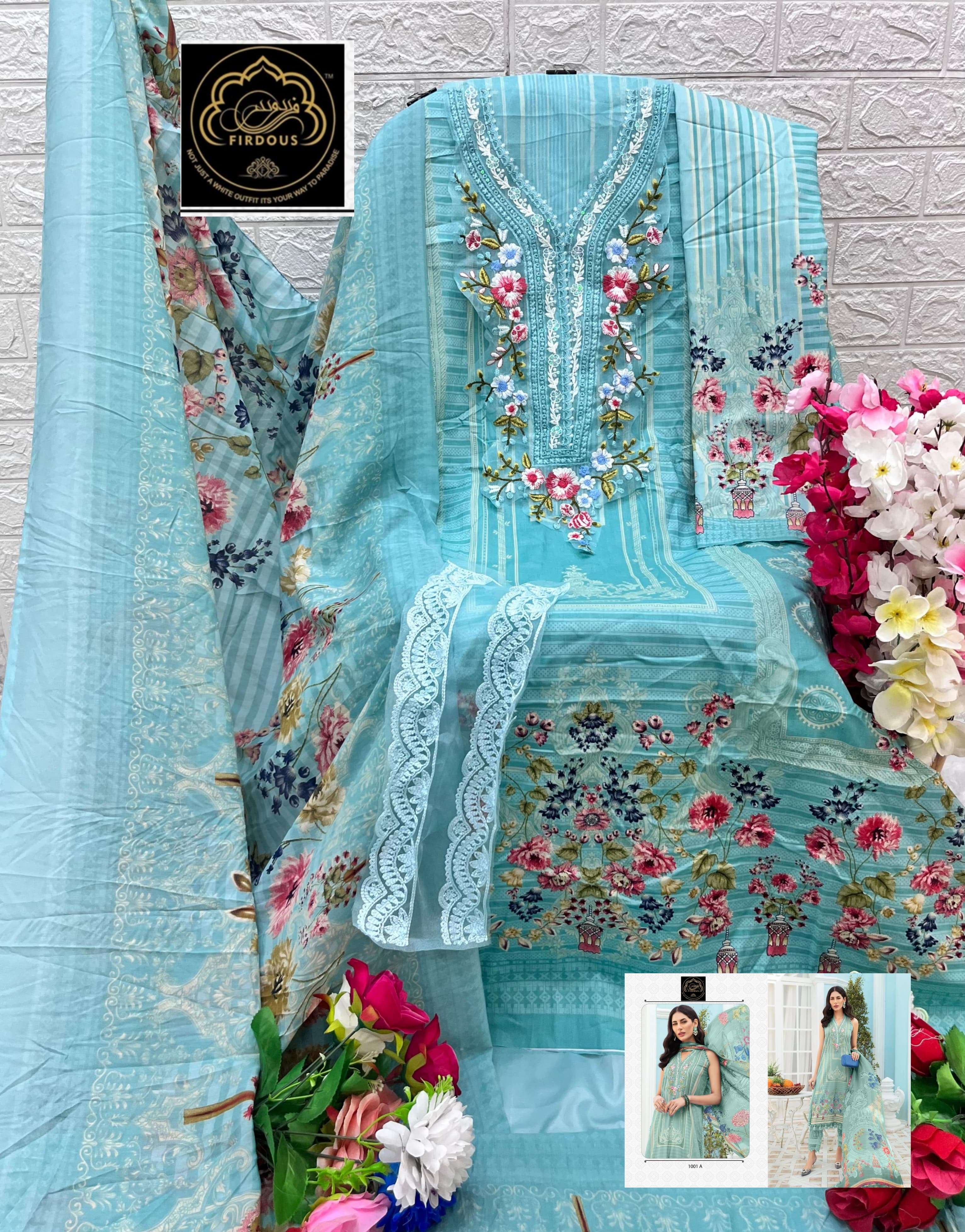firdous maria b vol-1 1001 colour series latest designer party wear  pakistani salwar suit with