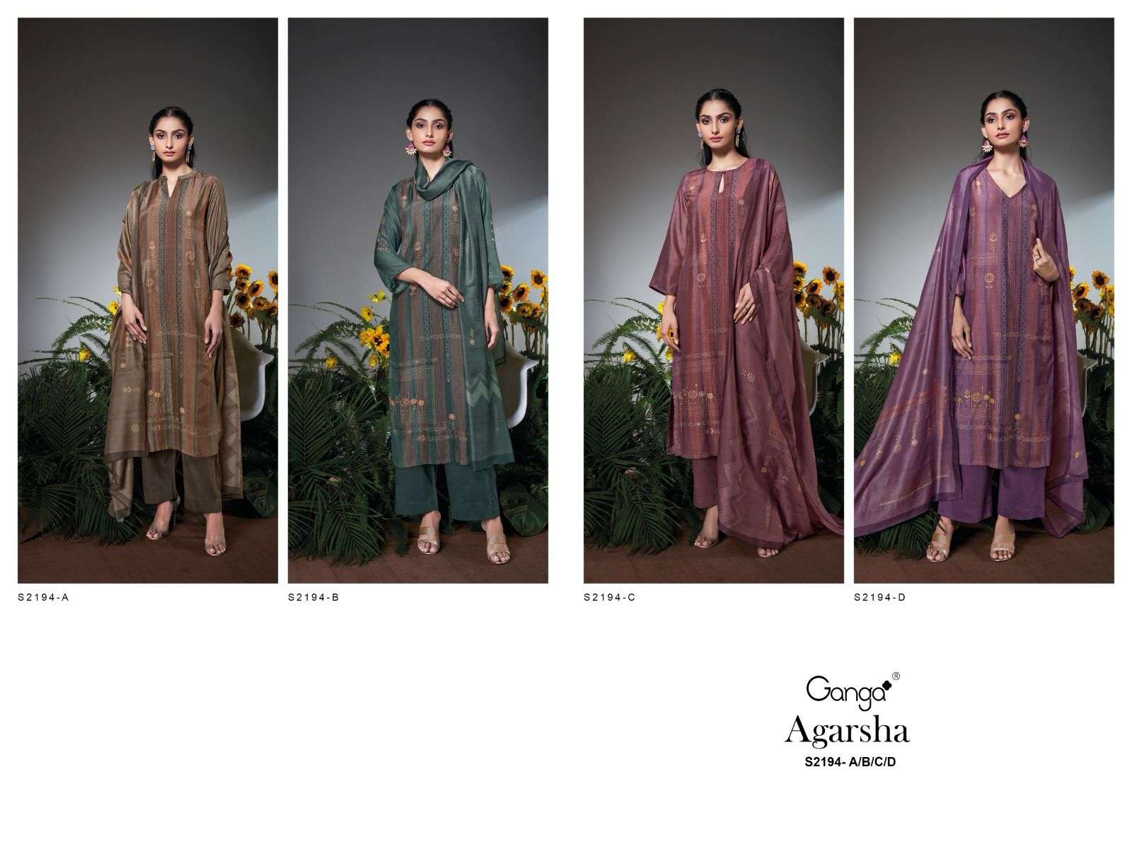 ganga agarsha 2194 colour  series designer wedding wear salwar kameez at wholesaler rate surat gujarat