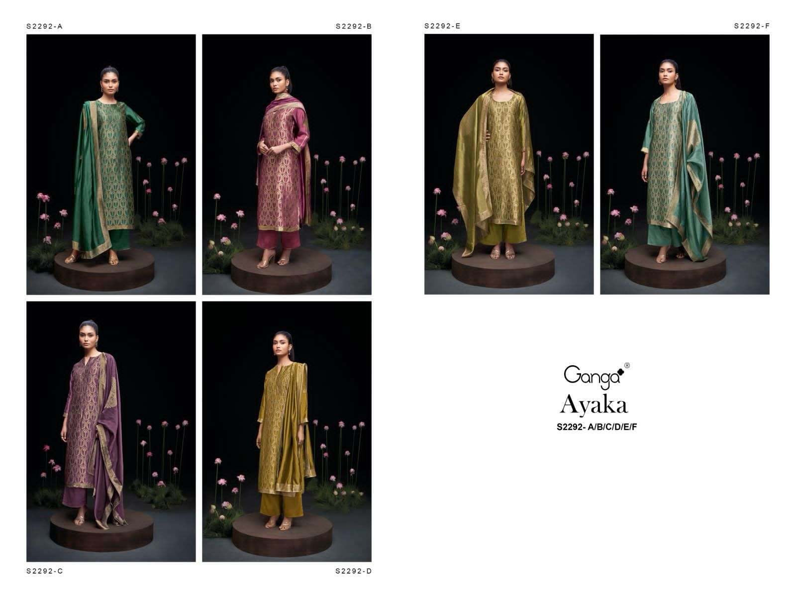 ganga ayaka 2292 colour series latest designer pakistani salwar kameez wholesaler surat gujarat