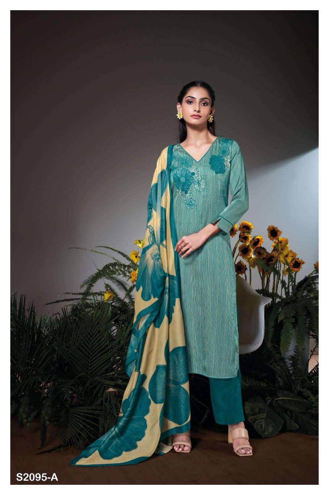 ganga dewashie 2095 colour series designer wedding wear salwar kameez wholesaler surat gujarat