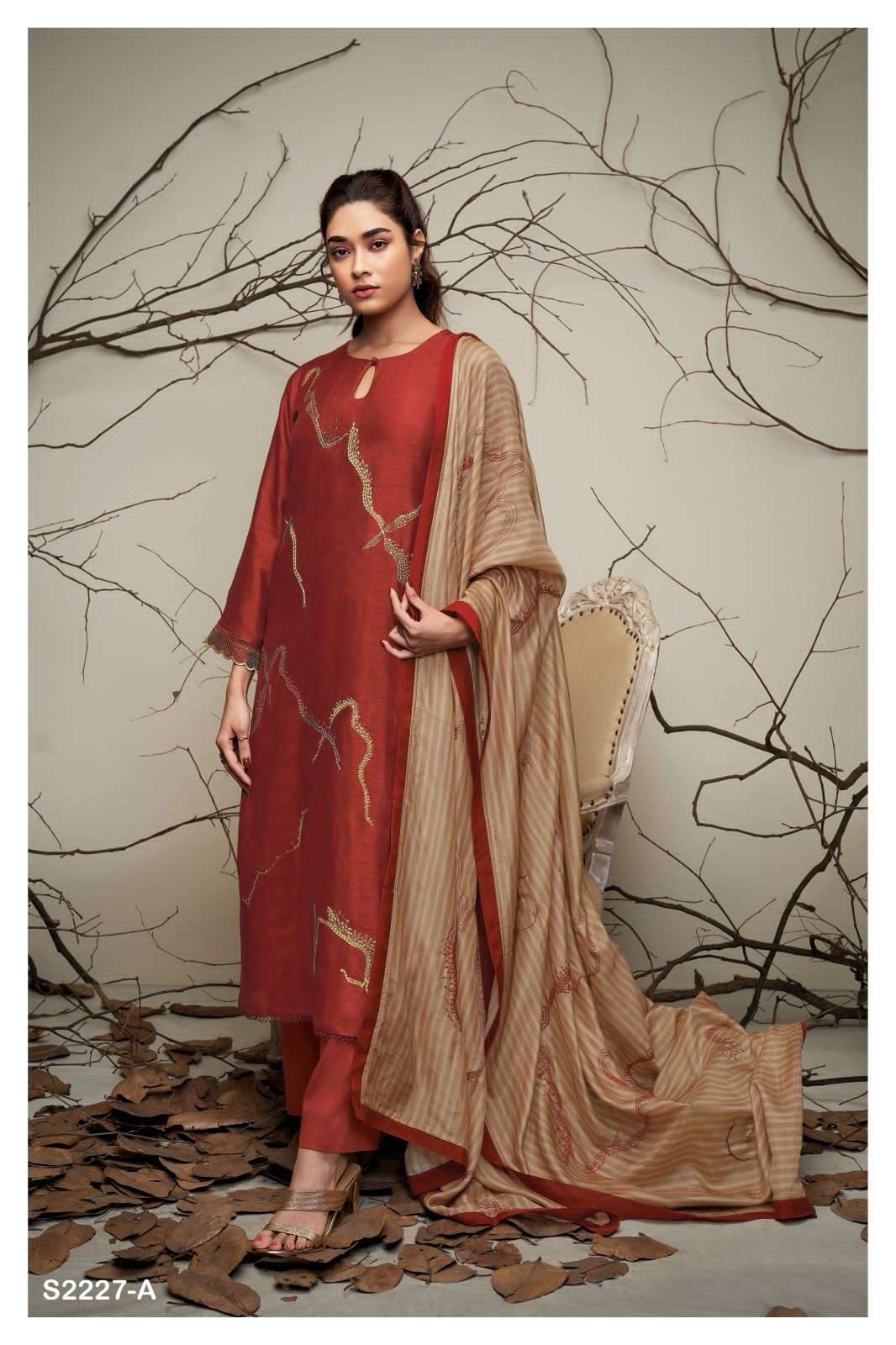 ganga maeve 2227 colour series designer wedding wear salwar kameez wholesaler surat gujarat