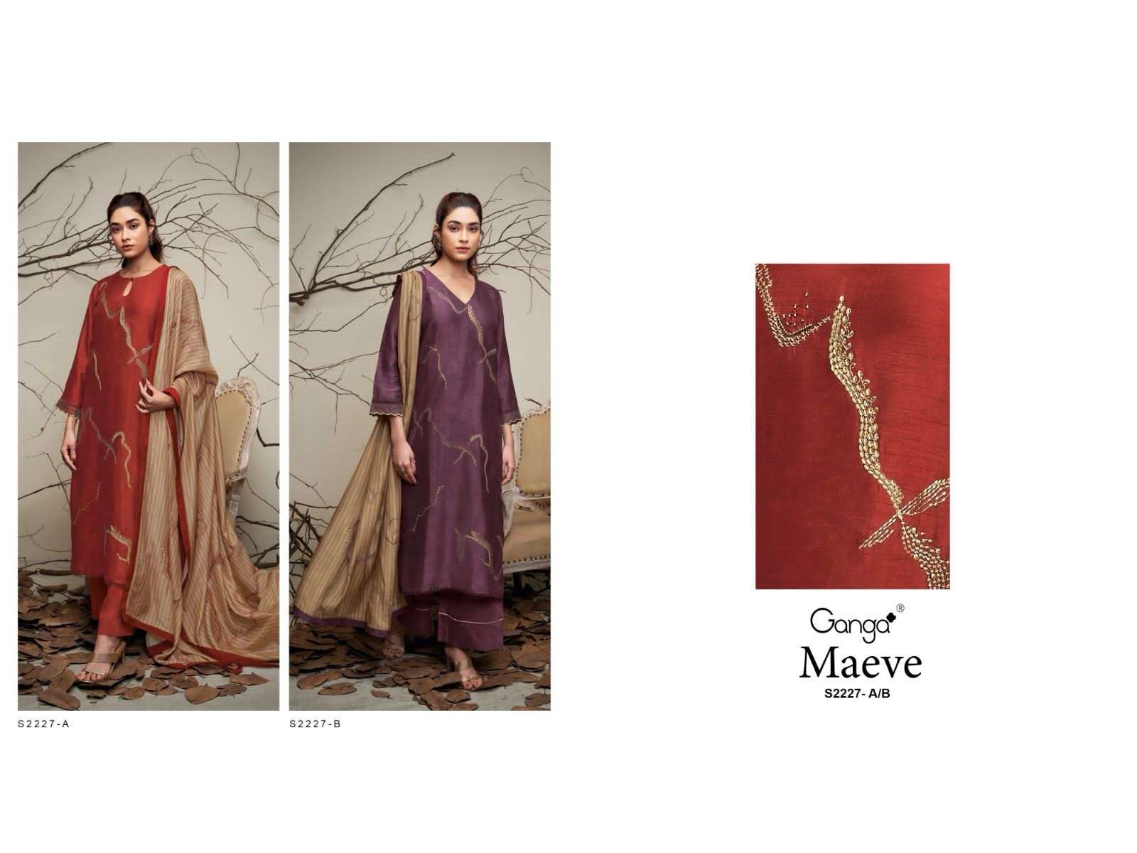 ganga maeve 2227 colour series designer wedding wear salwar kameez wholesaler surat gujarat