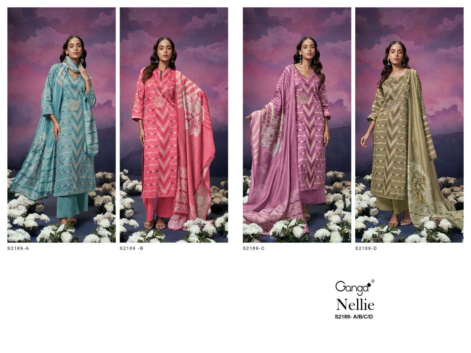 ganga nellie 2189 colour series latest designer pakistani salwar kameez wholesaler surat gujarat