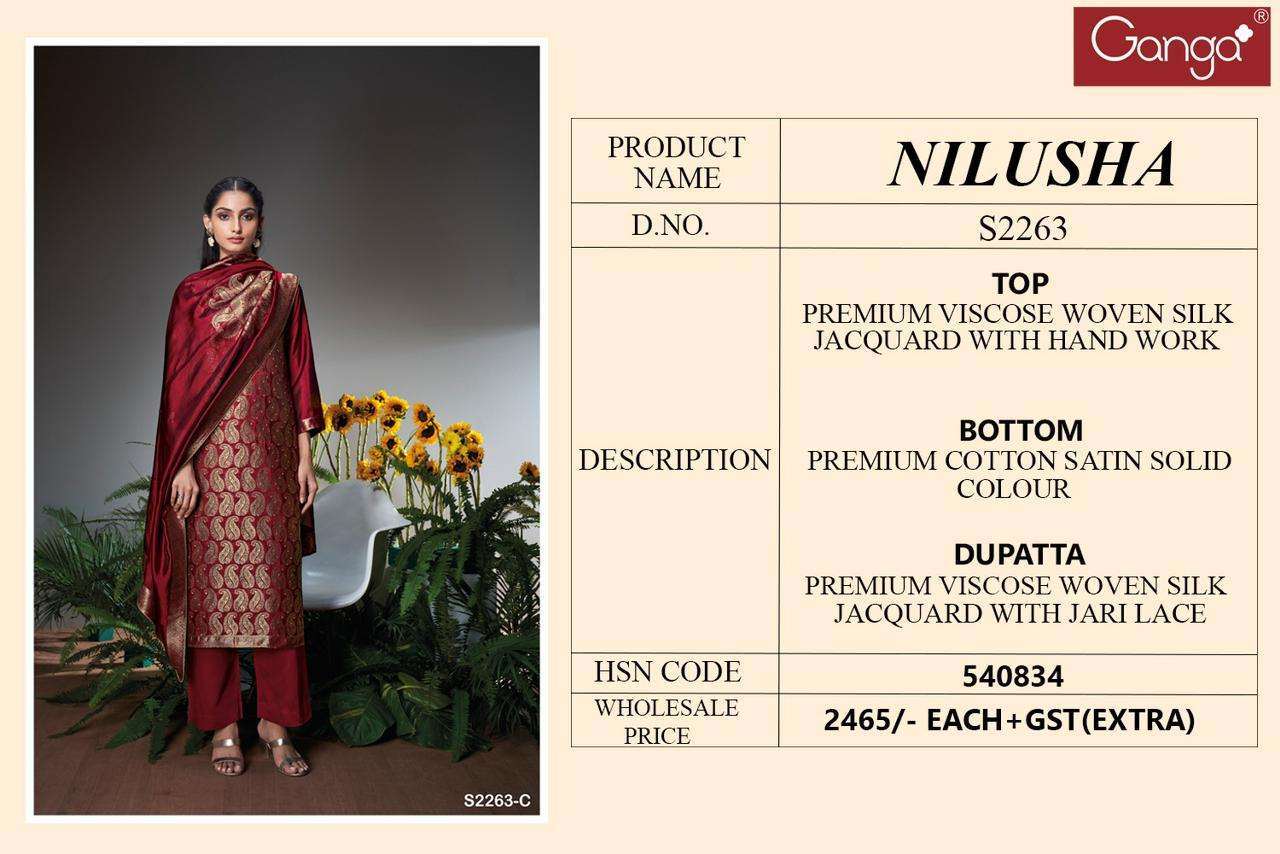 ganga nilusha 2263 colour series designer  pakistani salwar kameez wholesaler surat gujarat
