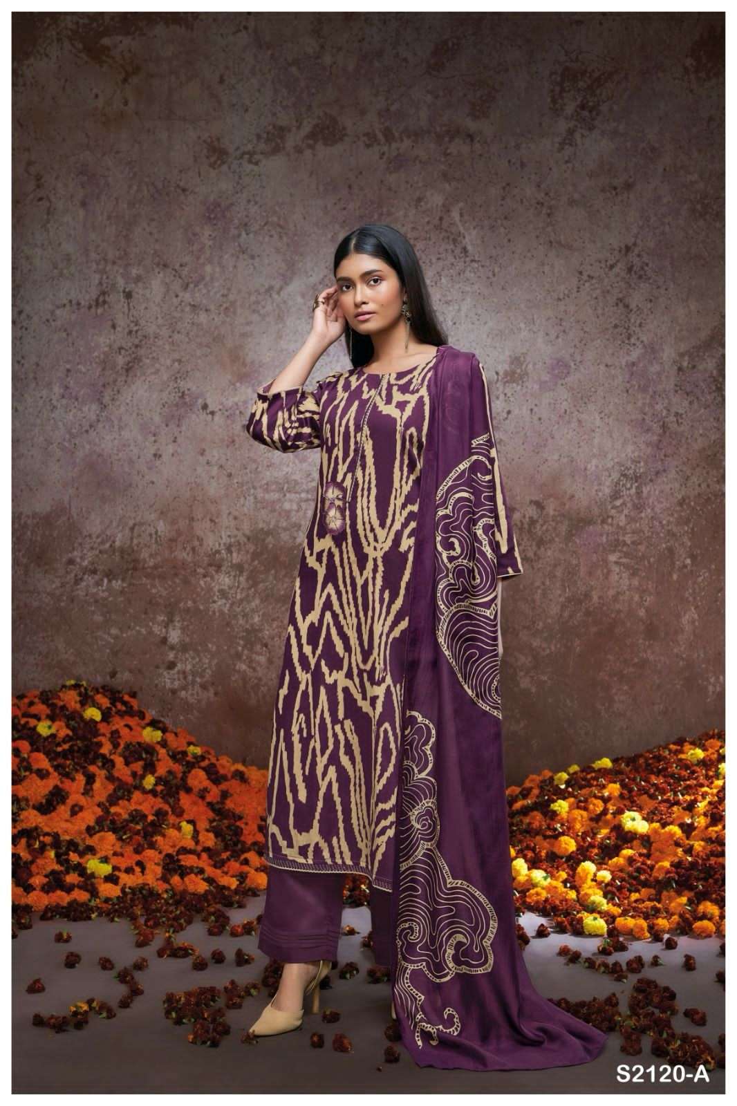 ganga orla 2120 premium cotton silk fancy salwar kameez wholesale price surat