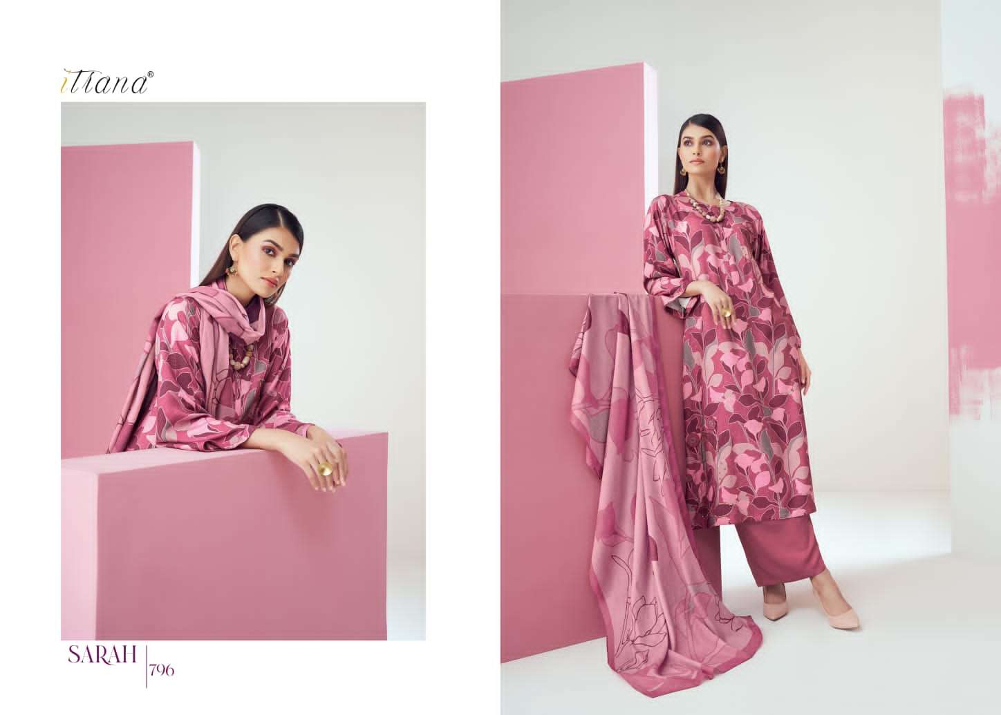 Itrana sarah catalog muslin silk designer salwar suits collection at wholesale price