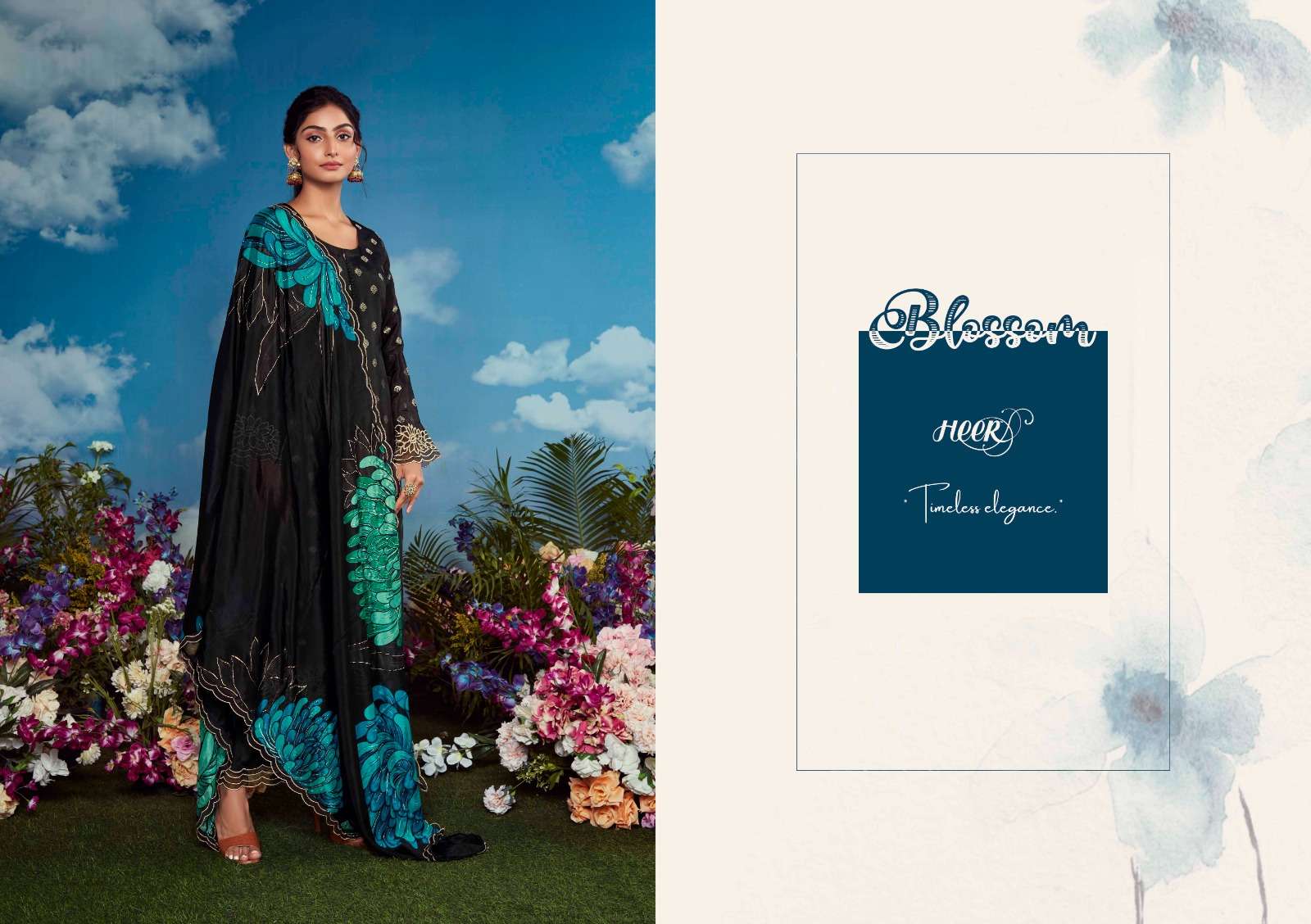 kimora heer blossom 9251-9258 series latest wedding wear pakistani salwar kameez wholesaler surat gujarat