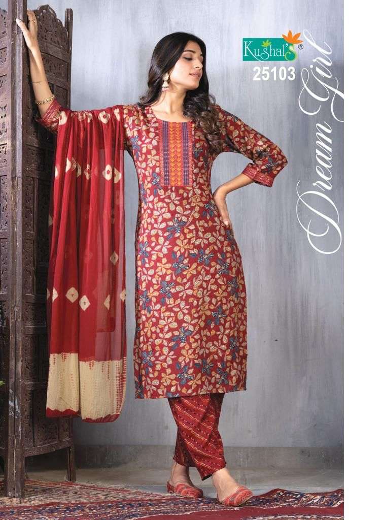kushals dream girl 25101-25110 series latest designer kurti set wholesaler surat gujarat