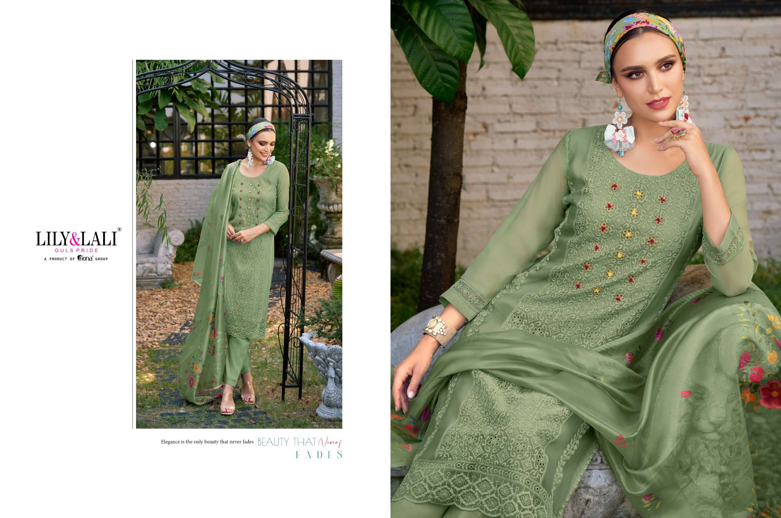lily & lali chikankari organza 15301-15306 series latest designer kurti set wholesaler surat gujarat